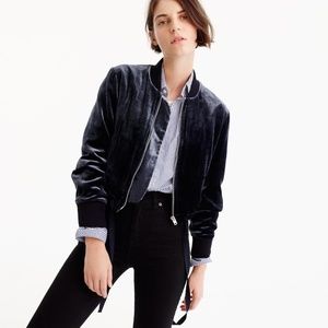 J. Crew Velvet bomber jacket